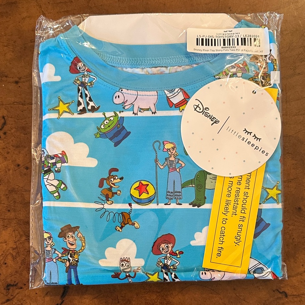 Little Sleepies Disney Toy Story Blue Character Pajama Set 4T long sleeve
